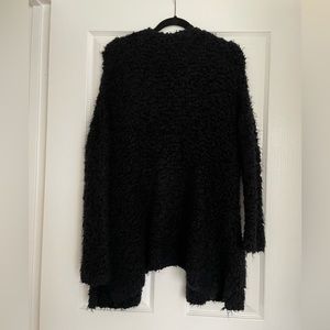 Free People black fuzzy cardigan sweater